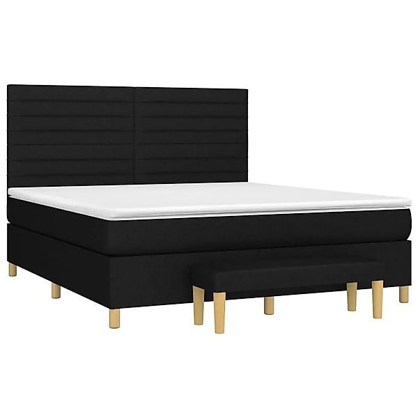 vidaXL Boxspringbett mit Matratze Schwarz 180x200 cm Stoff 3137255 günstig online kaufen