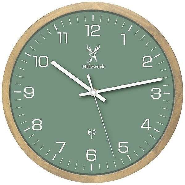 Holzwerk Funkwanduhr Designer Holz Funk Wand günstig online kaufen