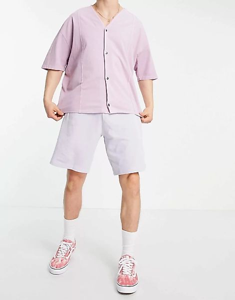 ASOS DESIGN – Oversize-Shorts aus Jersey in Flieder-Lila günstig online kaufen