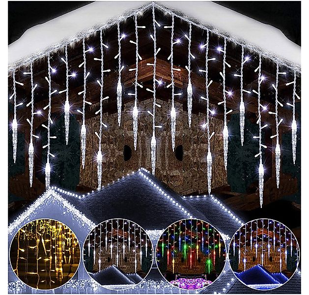 SERBASIC Lichtervorhang LED Eisregen Lichterkette Außen, Timer, 8 Modi, Ans günstig online kaufen