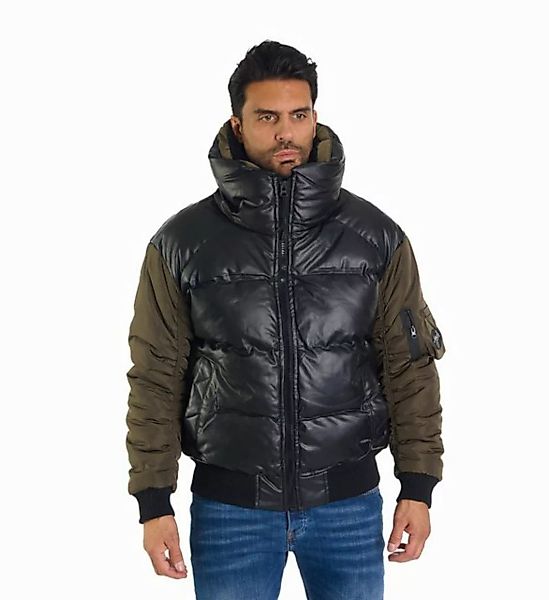 Denim Distriqt Bomberjacke Winter Herren Bomberjacke mit Fellkragen Grün L günstig online kaufen