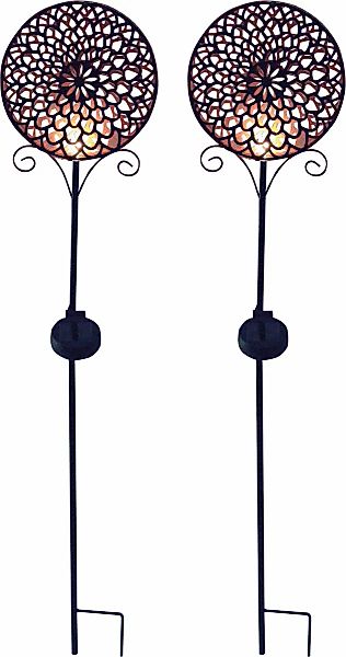 LUXFORM Gartenleuchte "Solar-Erdspieß-Gartenlampe - Mandala - 2 Stück" LED- günstig online kaufen