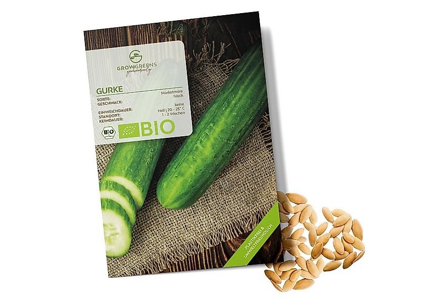Growgreens Gemüsesamen BIO Gurken Samen (Marketmore) - Salatgurke Saatgut ( günstig online kaufen