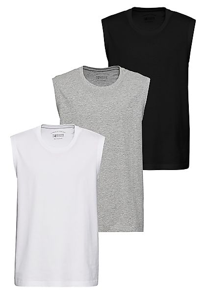 Mans World Muscleshirt Packung, 3er-Pack, 3 Stk. tlg. ärmellos, Basic-Stil, günstig online kaufen
