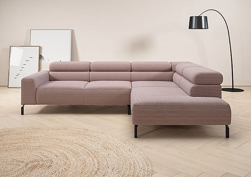 Home affaire Ecksofa »Antonelli, L-Form, inkl. Kopfteilverstellung, Breite günstig online kaufen