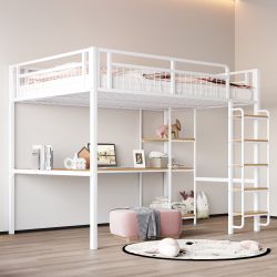 Merax Hochbett (1-St., Metallbett Einzelbett für günstig online kaufen