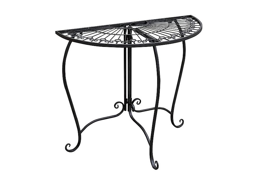 Spetebo Beistelltisch aus Metall halbrund schwarz - 80 x 71 cm (Anzahl, 1-S günstig online kaufen