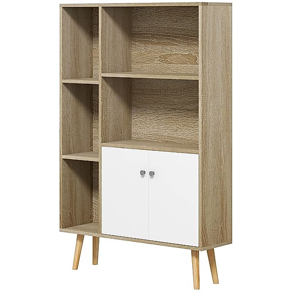 HOMCOM Skandinavisches Bücherregal Aufbewahrungsmöbel dim. 80L x 23,5B x 12 günstig online kaufen