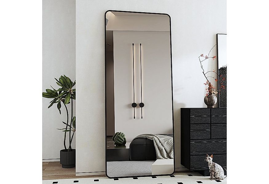Boromal Ganzkörperspiegel 180x80 Spiegel groß Wandspiegel Schwarz mit Metal günstig online kaufen