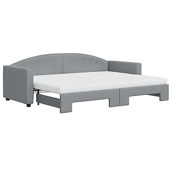 vidaXL Bett, Tagesbett Ausziehbar mit Matratze Hellgrau 80x200 cm Stoff günstig online kaufen