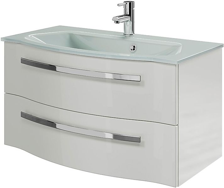 Saphir Waschtisch »Serie 4005 Glas-Waschtisch mit Unterschrank, 92 cm breit günstig online kaufen