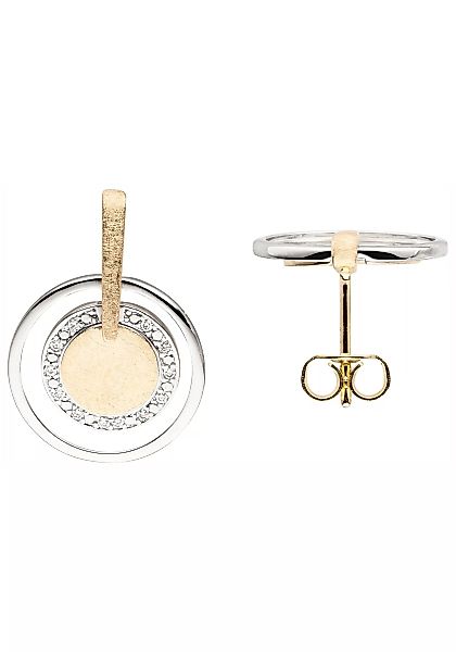JOBO Paar Ohrhänger, 585 Gold bicolor mit 24 Diamanten günstig online kaufen