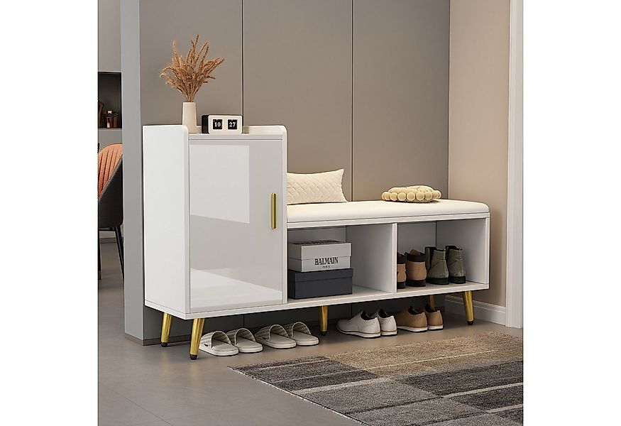 STILVORA Schuhschrank mit sitzbank Schuhkipper mit Hochglanz-Tür Schuhständ günstig online kaufen