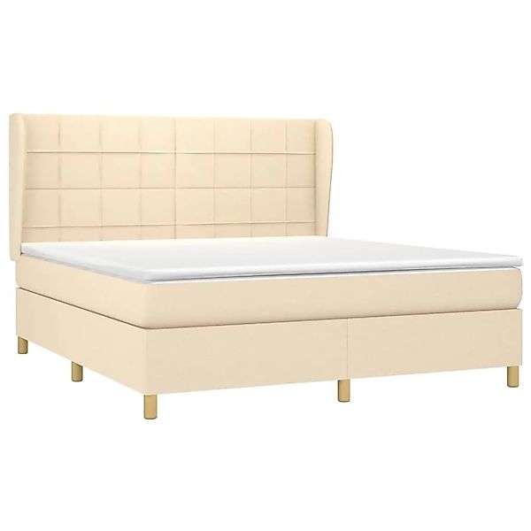 vidaXL Boxspringbett mit Matratze Creme 160x200 cm Stoff 3128538 günstig online kaufen