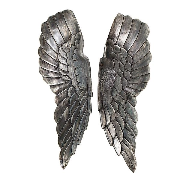 riess-ambiente Wanddekoobjekt FALLEN ANGEL 65cm silber, günstig online kaufen