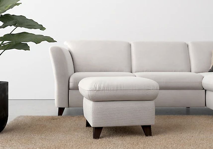 Home affaire Polsterhocker "Trelleborg", Cord-Bezug, mit Staufach, inkl. Fe günstig online kaufen
