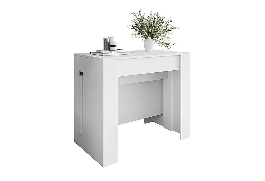 ALLHOUSE24 Konsolentisch 237 ausziehbarer Tisch weiß matt Konsole mit 4 Ein günstig online kaufen