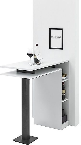 Stolkom Sp.z.o.o. Bartisch Bay, weiß, Tisch mit Ablagefächer günstig online kaufen