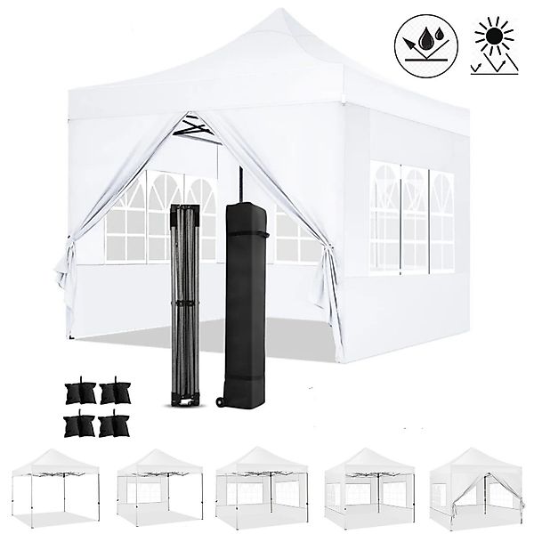 LUCKZON Pavillon 3x3m, Spitzpavillon mit 4 günstig online kaufen