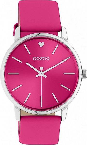OOZOO Quarzuhr Damenuhr C10989 Armbanduhr Pink Lederband 40 mm günstig online kaufen
