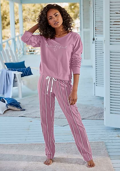 Vivance Dreams Pyjama, (2 tlg.), mit Frontdruck günstig online kaufen