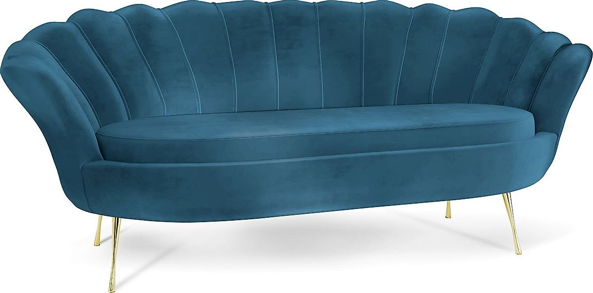 WFL GROUP Sofa Muschel, Samt 3-Sitzer günstig online kaufen