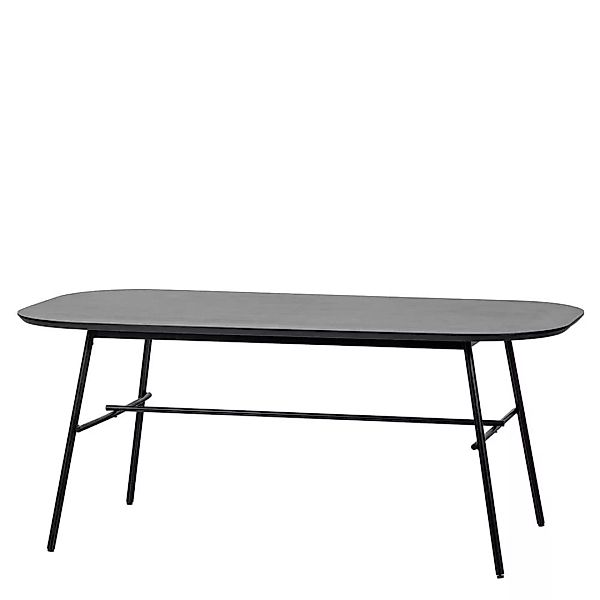 Ovaler Esszimmer Tisch aus Mangobaum Massivholz und Metall 180 cm breit günstig online kaufen