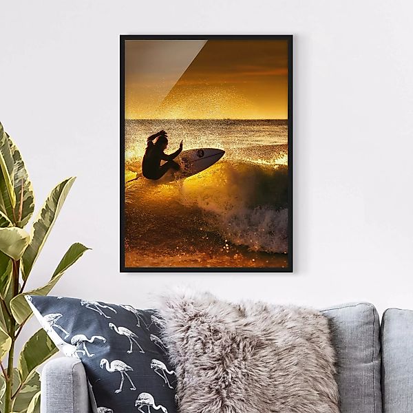 Bild mit Rahmen - Hochformat Sun, Fun and Surf günstig online kaufen