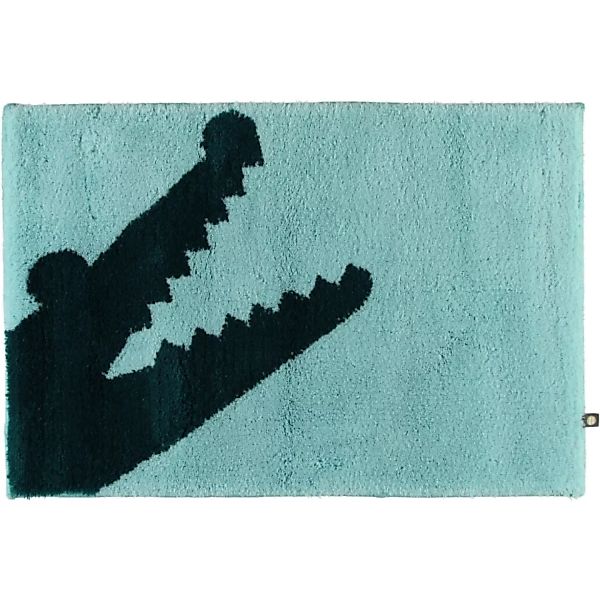Rhomtuft - Badteppich Croc - Farbe: mint/pazifik - 1210 - 70x130 cm günstig online kaufen