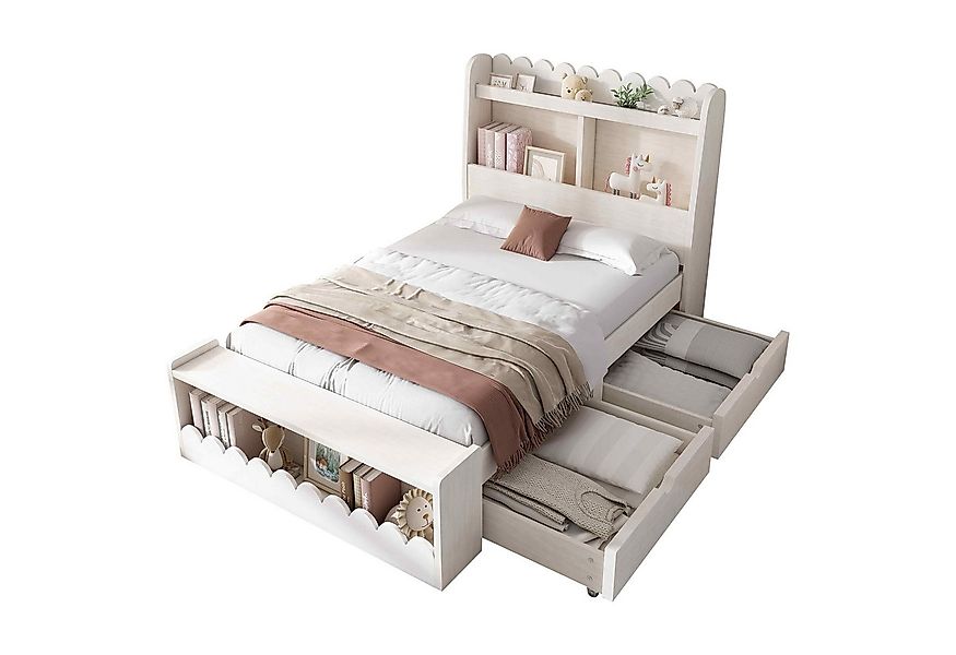 BlingBin Einzelbett Kinderbett (1-tlg., Stauraumbett mit Schubladen, Regal günstig online kaufen