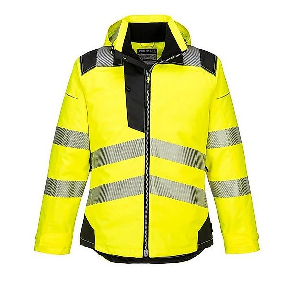 Portwest Arbeitsjacke T400 - PW3 Warnschutz-Regenjacke mit Kapuze günstig online kaufen