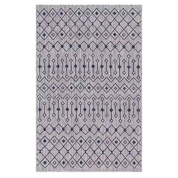 Teppich mit geometrischem Muster Hellgrau-Dunkelgrau günstig online kaufen