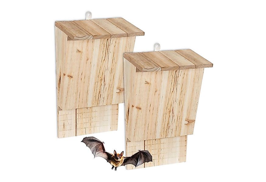 relaxdays Vogelhaus Fledermauskasten Holz 2er Set günstig online kaufen