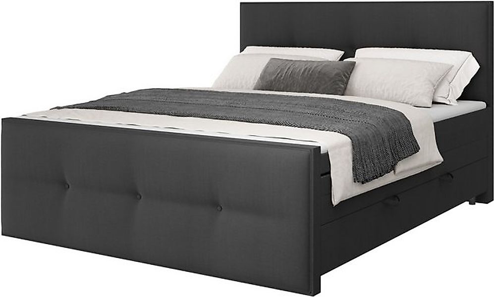 FORTE Boxspringbett, Zwei große Bettkästen, Matratze H3 mit 7 Komfortzonen günstig online kaufen