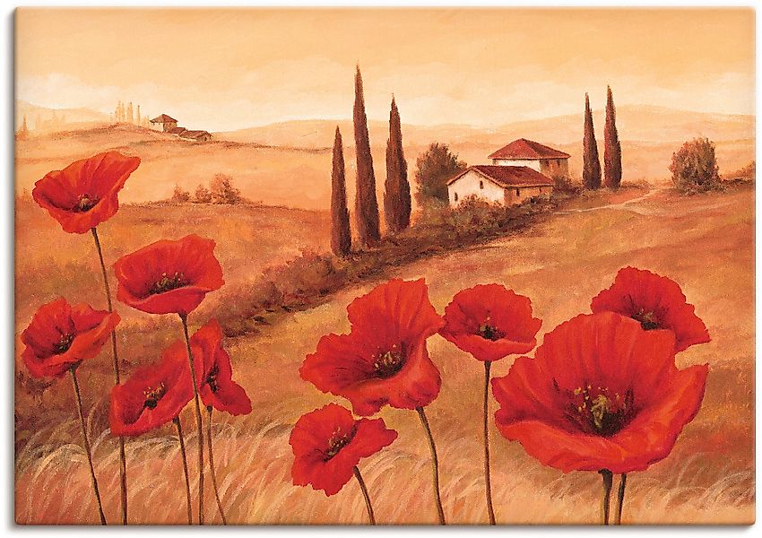 Artland Wandbild »Mohnblumen in der Toskana« Europa 1 Stk. tlg. als Leinwan günstig online kaufen
