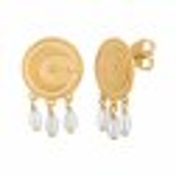 Ohrstecker 925 Silber vergoldet Münze Mond Perlen günstig online kaufen