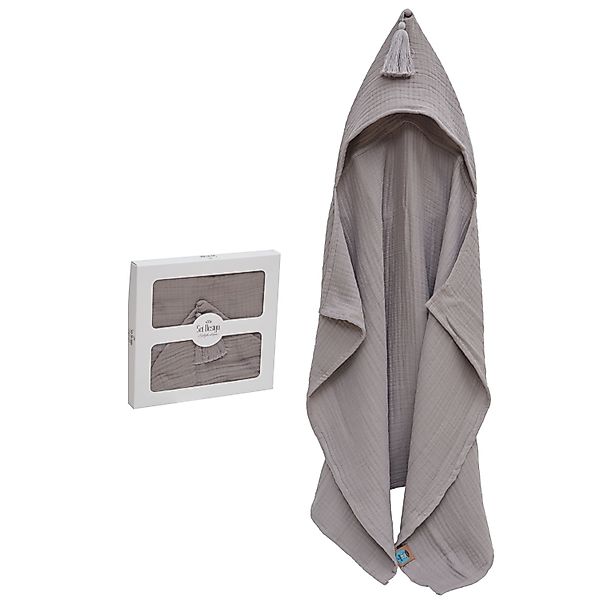 SEI Design Kapuzenhandtuch 75x100 Badeponcho stone-grey, günstig online kaufen