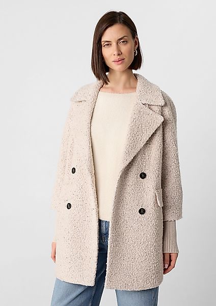 Comma Kurzjacke Bouclé-Jacke mit Reverskragen günstig online kaufen