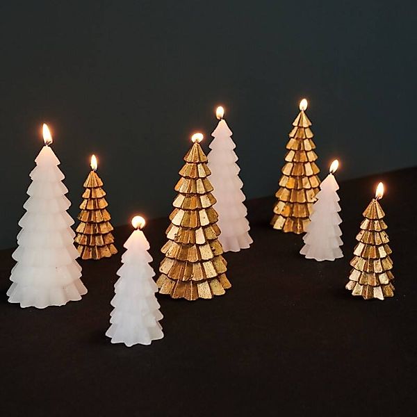XMAS-Tree Tannenbaum Kerze Weiß Höhe 20 cm günstig online kaufen