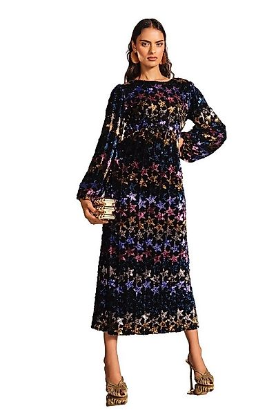 Love & Roses Midikleid Love & Roses Samt-Midikleid mit Pailletten Regular ( günstig online kaufen