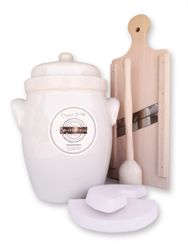 MS-Steinzeug Aufbewahrungsdose Gärtopfset bauchig + Hobel günstig online kaufen