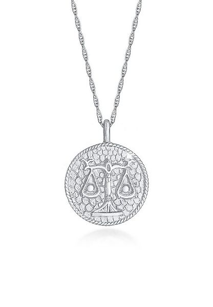 Elli Kette mit Anhänger Sternzeichen Waage Astro Münze Antik 925 Silber günstig online kaufen