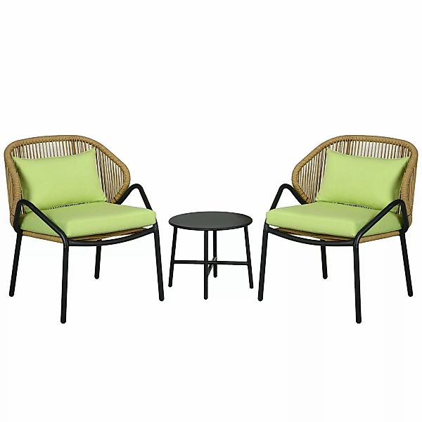 Outsunny Gartenlounge-Set Rattan Gartenmöbel-Set mit 2 günstig online kaufen