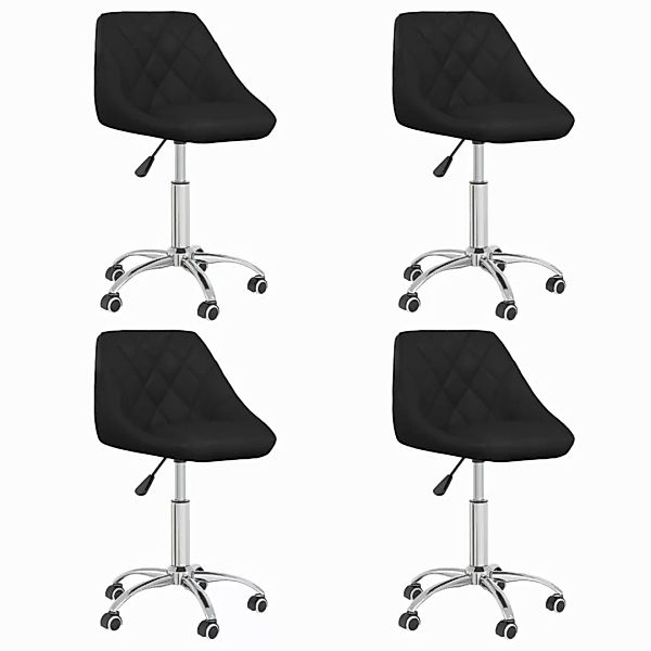 Esszimmerstühle 4 Stk. Drehbar Schwarz Kunstleder günstig online kaufen