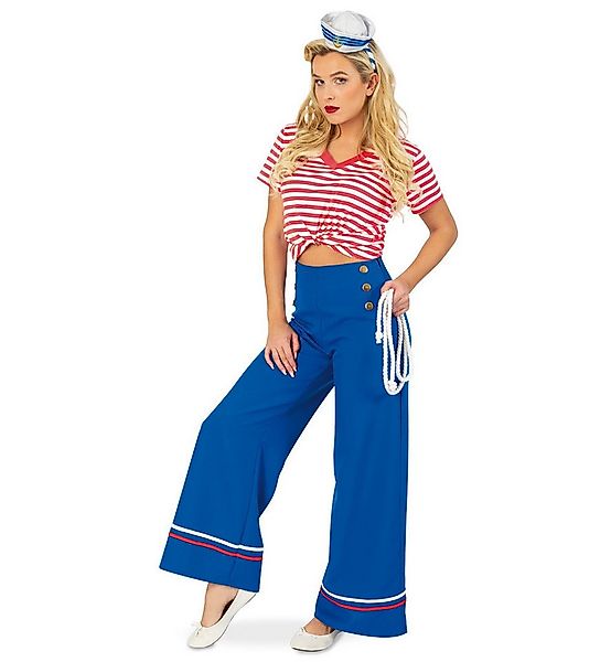 Fries Kostüm Damen Hose Hello Sailor Matrosin Marine Blau Karneval Fasching günstig online kaufen