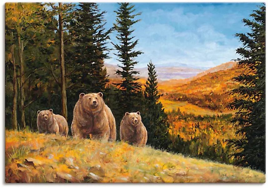 Artland Wandbild "Grizzly Bären", Wildtiere, (1 St.), als Leinwandbild, Pos günstig online kaufen