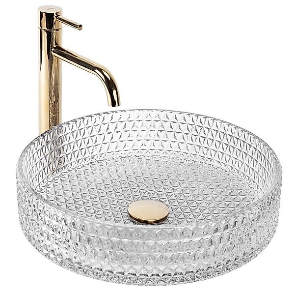 wohnwerk.idee Aufsatzwaschbecken Glaswaschbecken Cristal Ø35,5 Ø39 günstig online kaufen