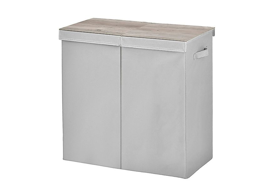 KOMFOTTEU Wäschekorb 2 Fächer, mit Deckel & Wäschesäcken, 62 x 31 x 60cm, 1 günstig online kaufen