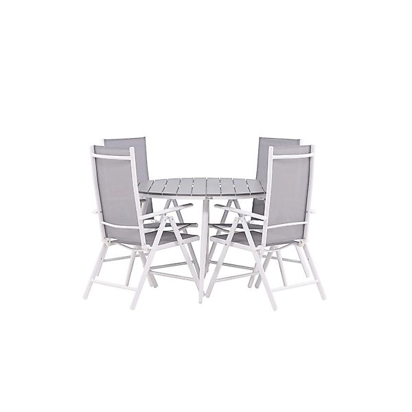 ebuy24 Break Gartenset Tisch 120x120cm 4 Stühle Break Grau Grau günstig online kaufen