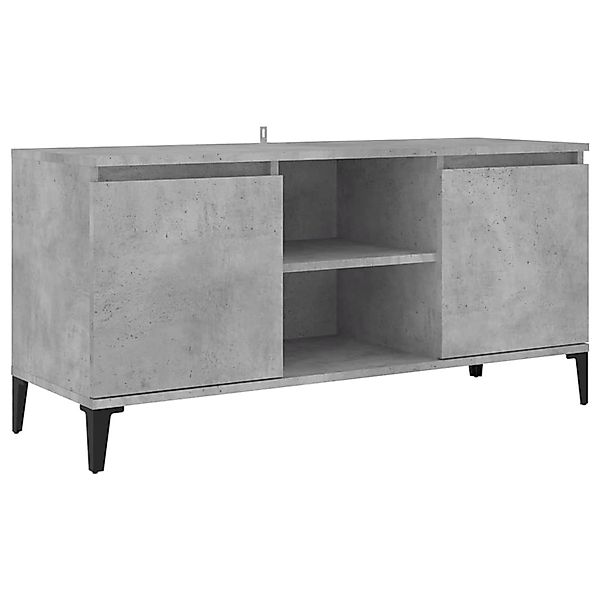 Tv-schrank Mit Metallbeinen Betongrau 103,5x35x50 Cm günstig online kaufen